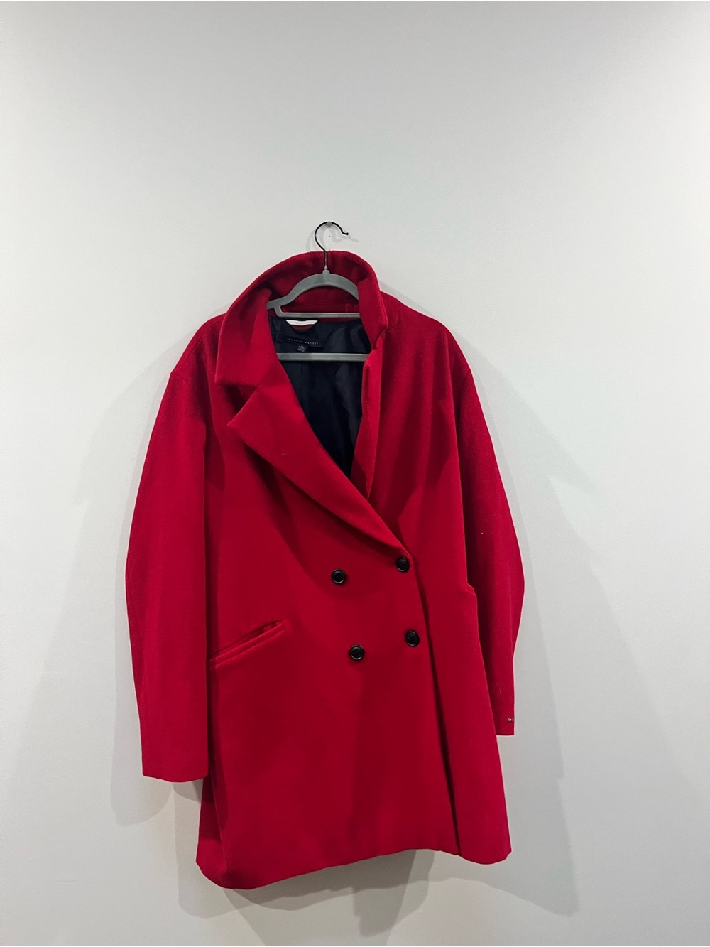 Red Tommy Hilfiger Double-Breasted Coat
